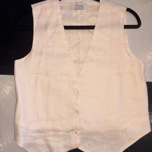 DISSH Cream Linen VEST AND PANT SET